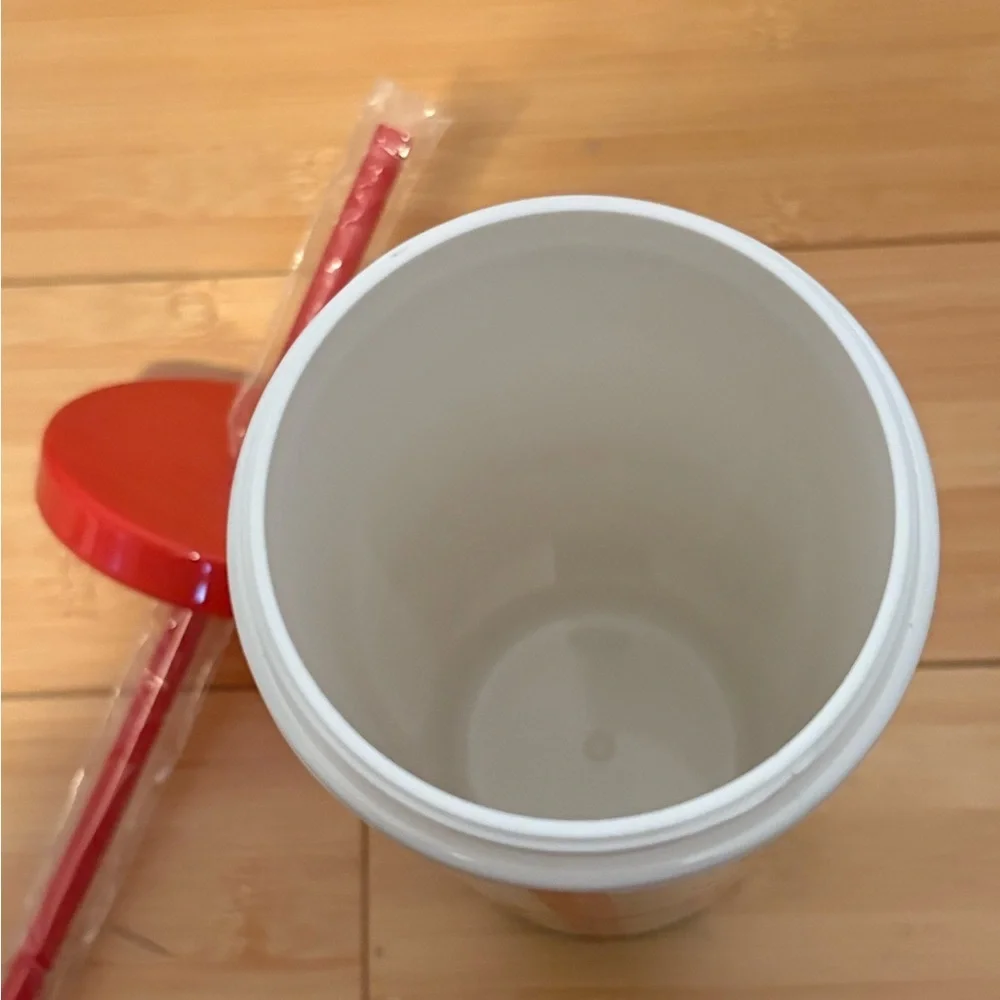 🎀 Kate Spade Red and Pink Ribbon Bow Tumbler with Straw NEW Giftable - Picture 6 of 7